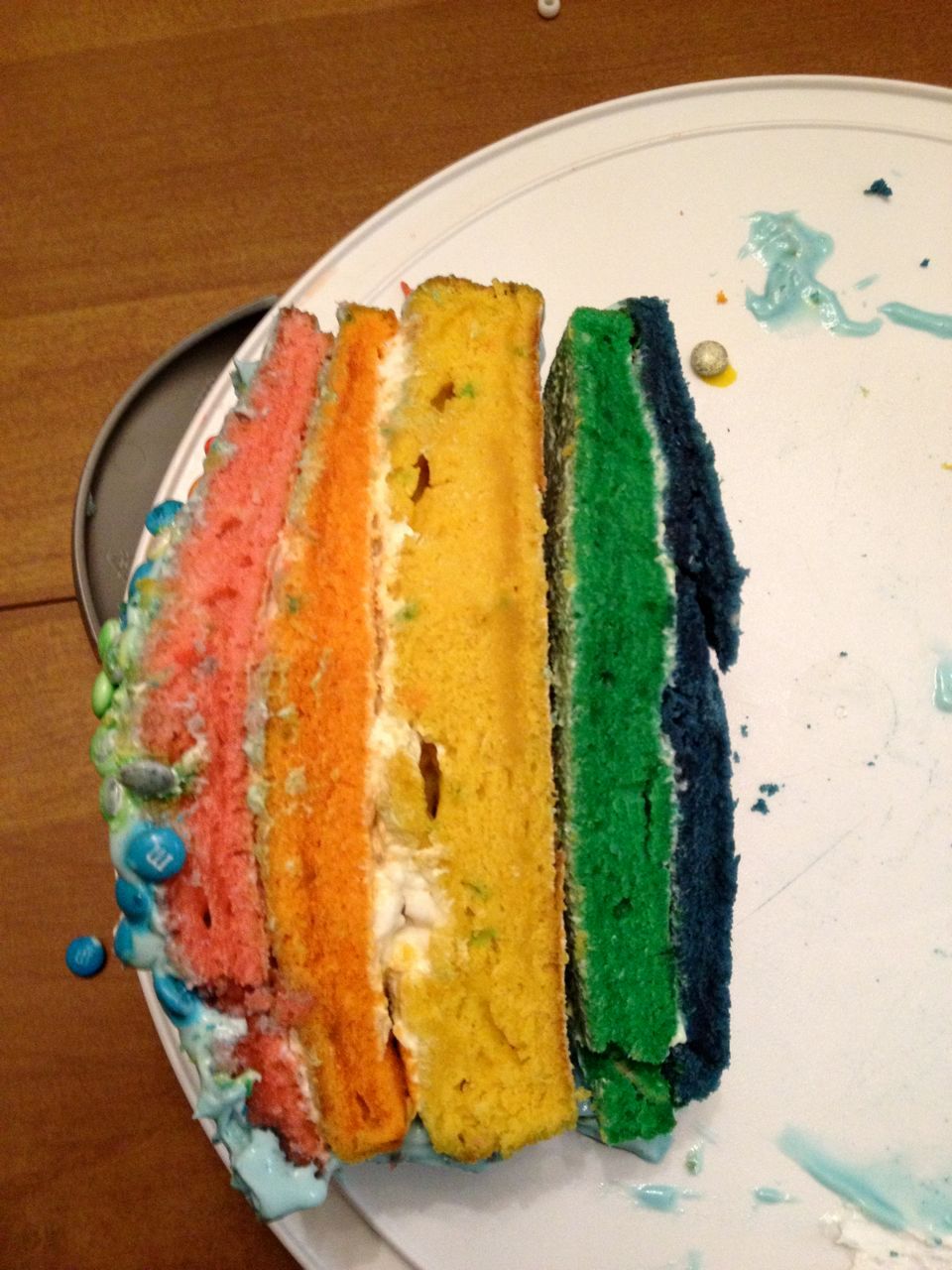 Inside the rainbow cake :)