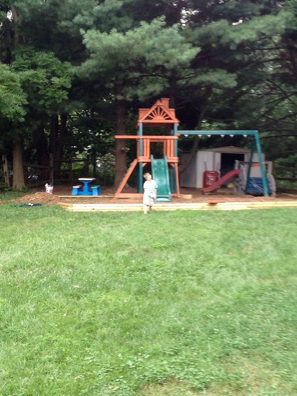 Our anniversary gift to one another: A play set for the kids