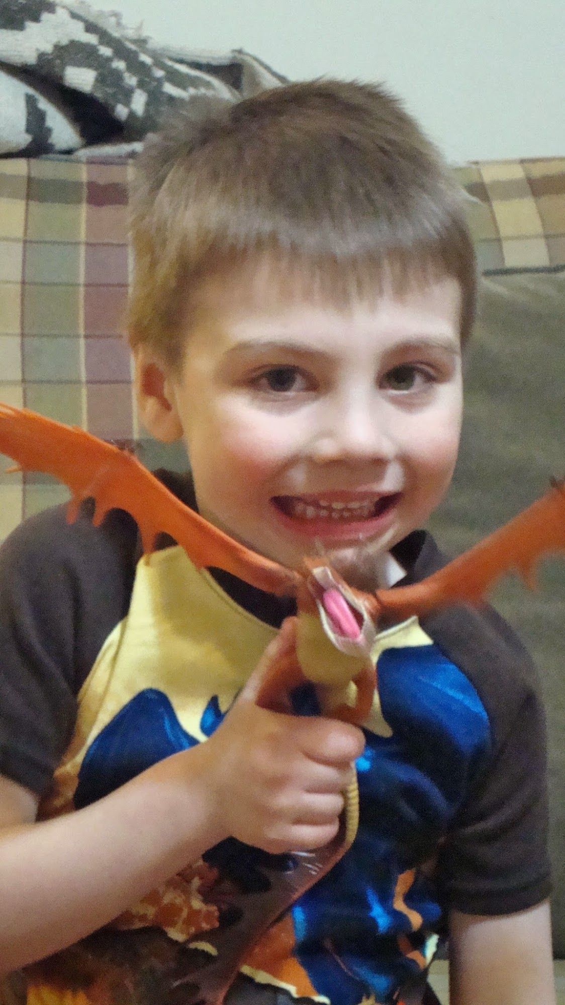 5th Birthday and excited about dragons.