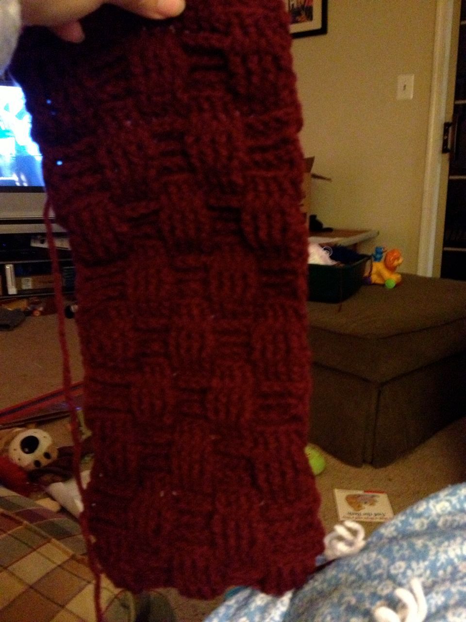  Scarf with a basket weave pattern.I've finished the scarf and still want to make a matching hat. 