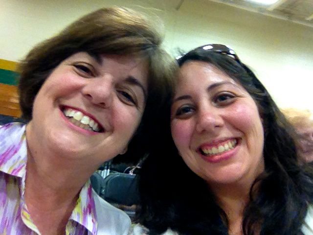 Deb and I waiting for Diana!