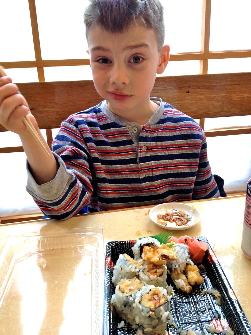 I promise you, he loved it despite the incredulous look on his face.