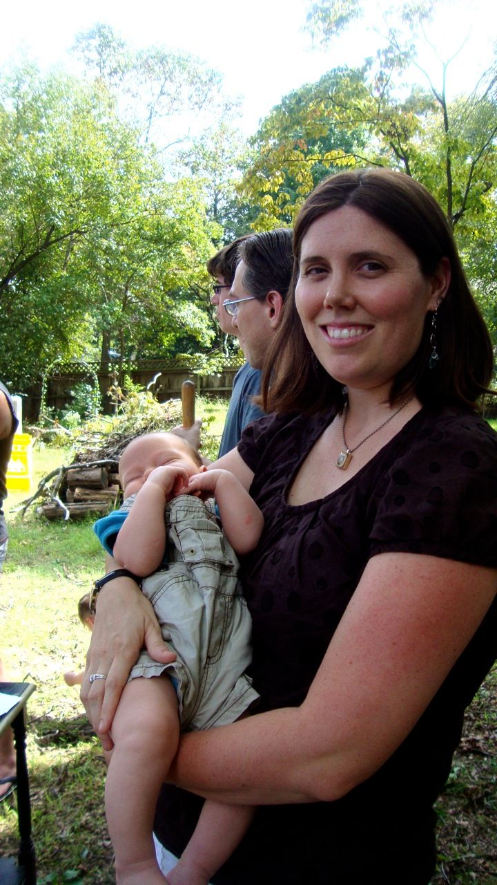J. and Z. during the naming ceremony