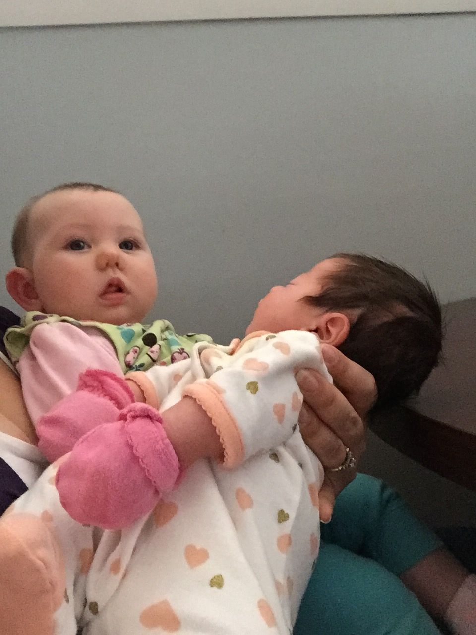 Bean and her cousin A. meeting for the first time