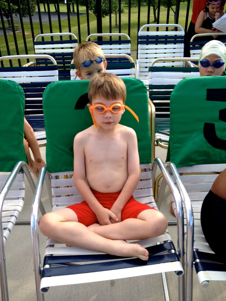 Waiting for his event in Lane 2