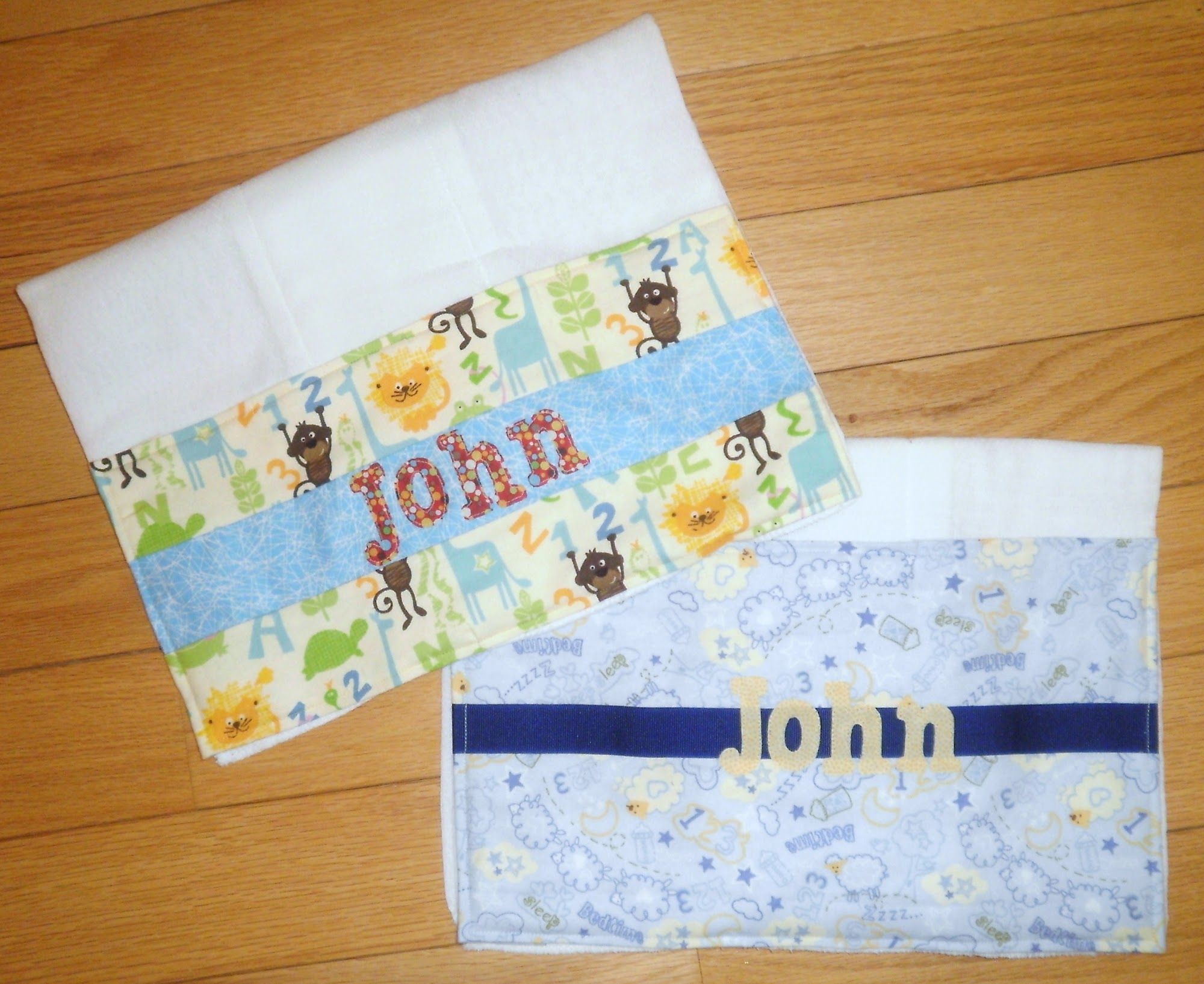  Personalized Burp Cloths  