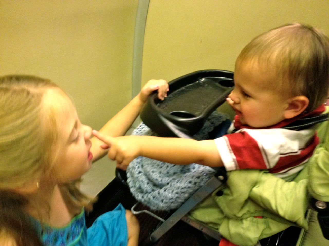  Buggy and Mr. Bananas occupying themselves on the train. 