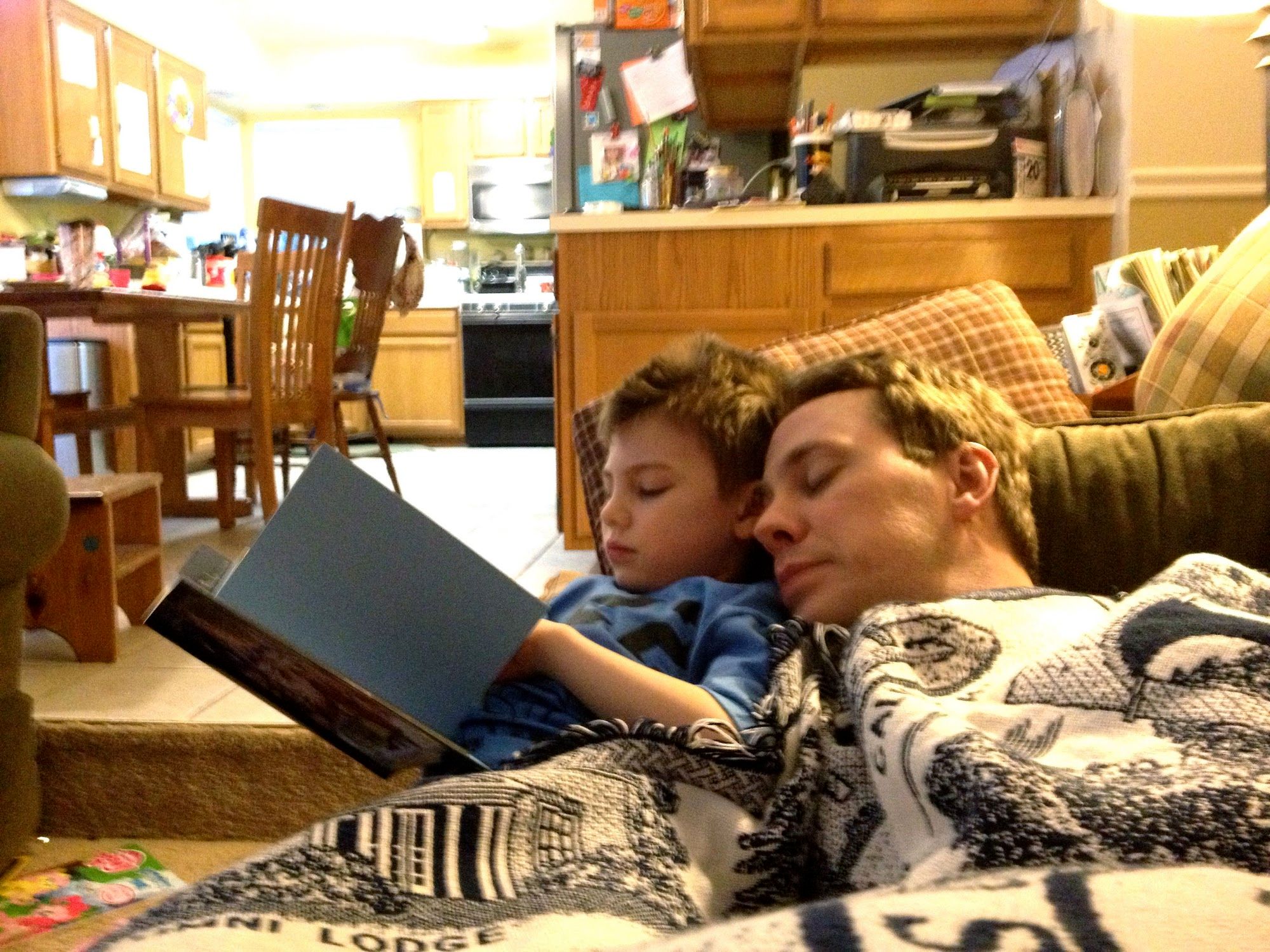 Boogie reading to himself while Hubby napped