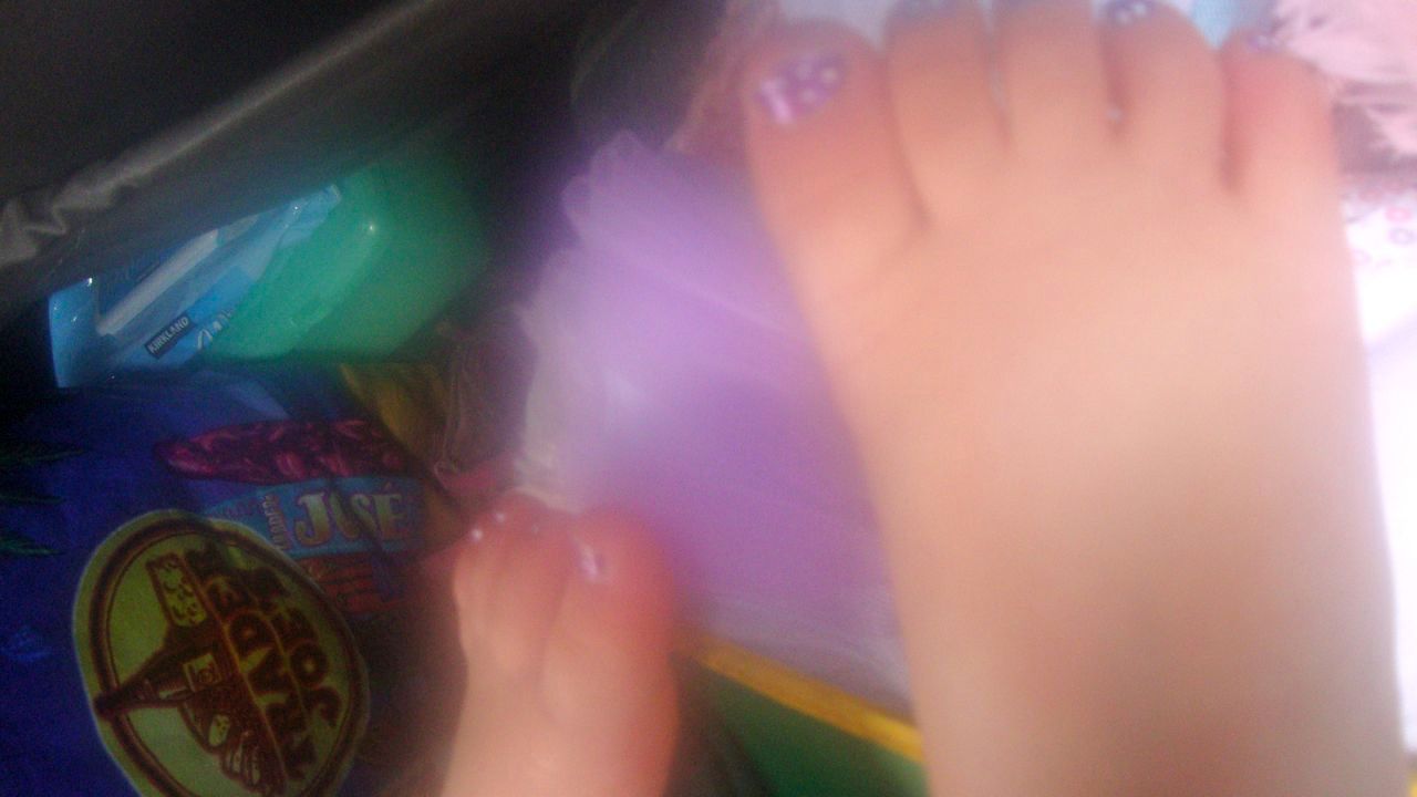  Results from her first pedicure 