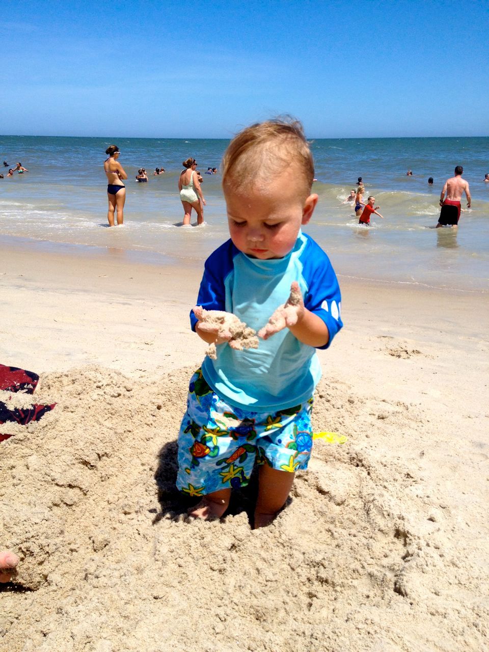 Checking out the beach in the sunshine