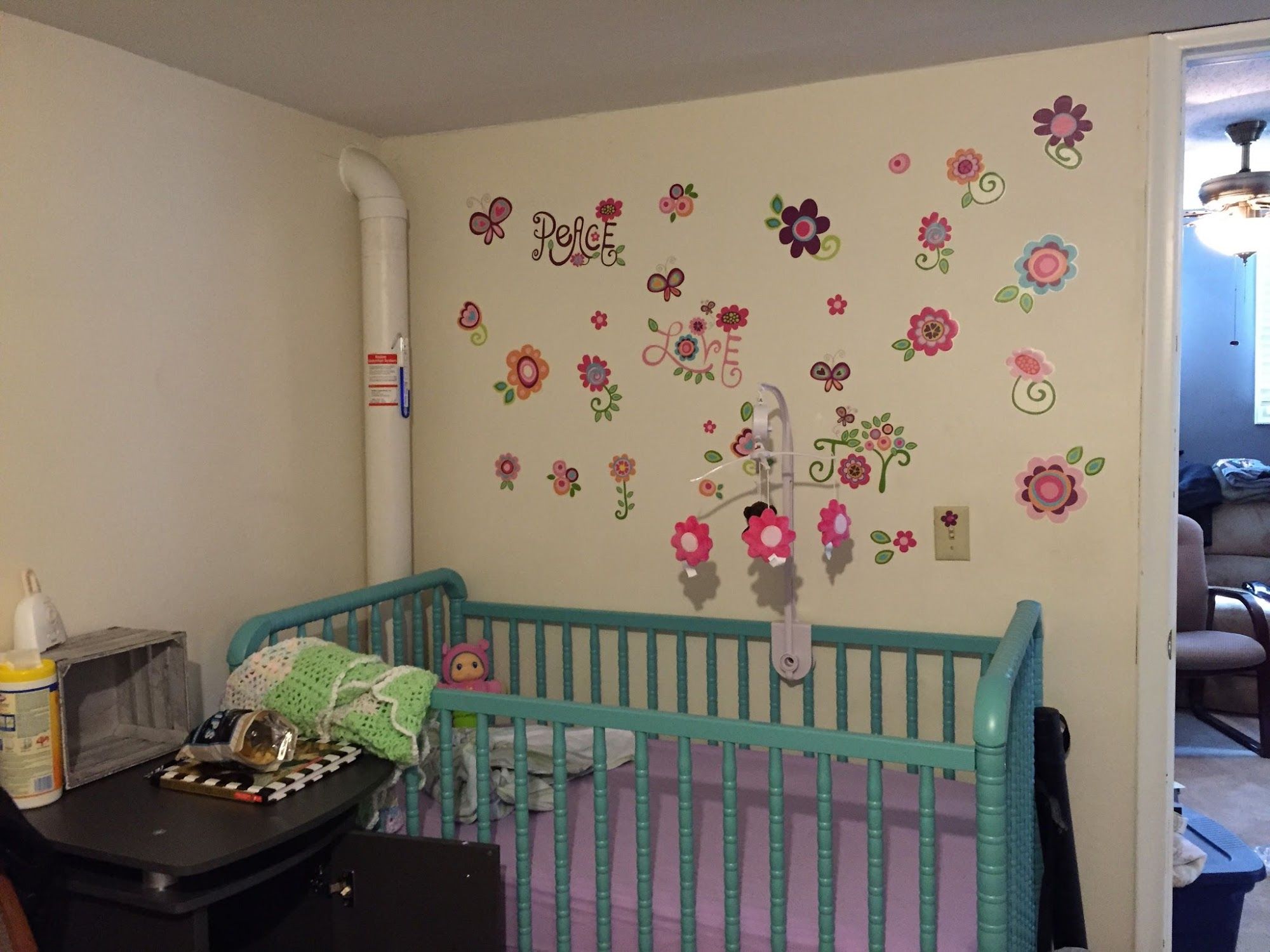 After I decorated A's wall. Not too bad if I say so myself