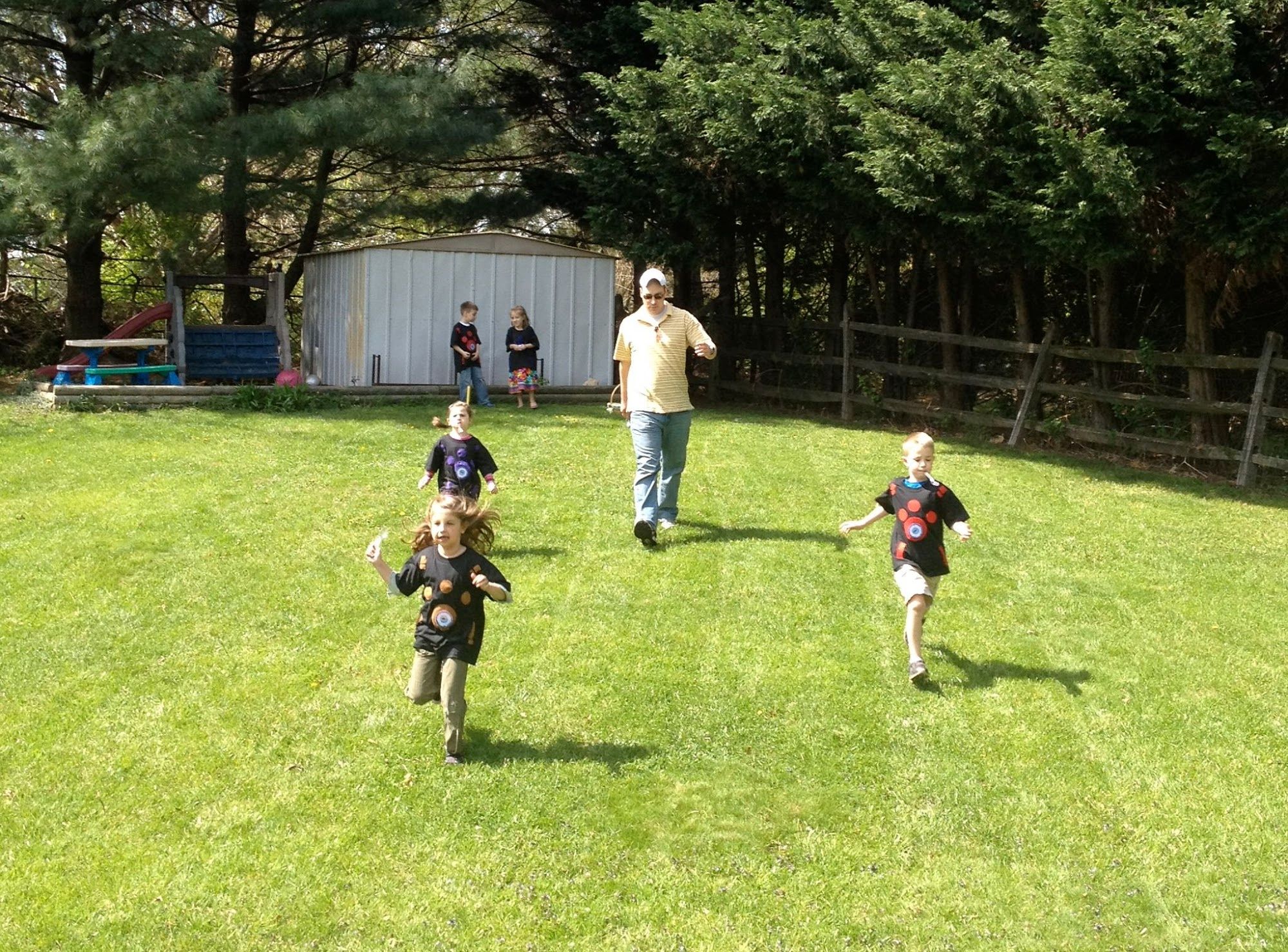 Playing a platypus egg game for Boogie's birthday.