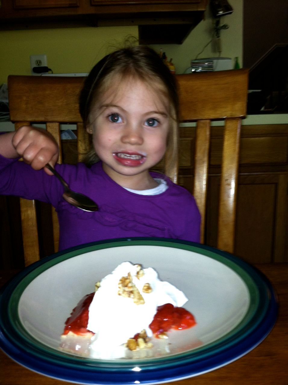  Buggy eating her favorite fruit in pie form. 