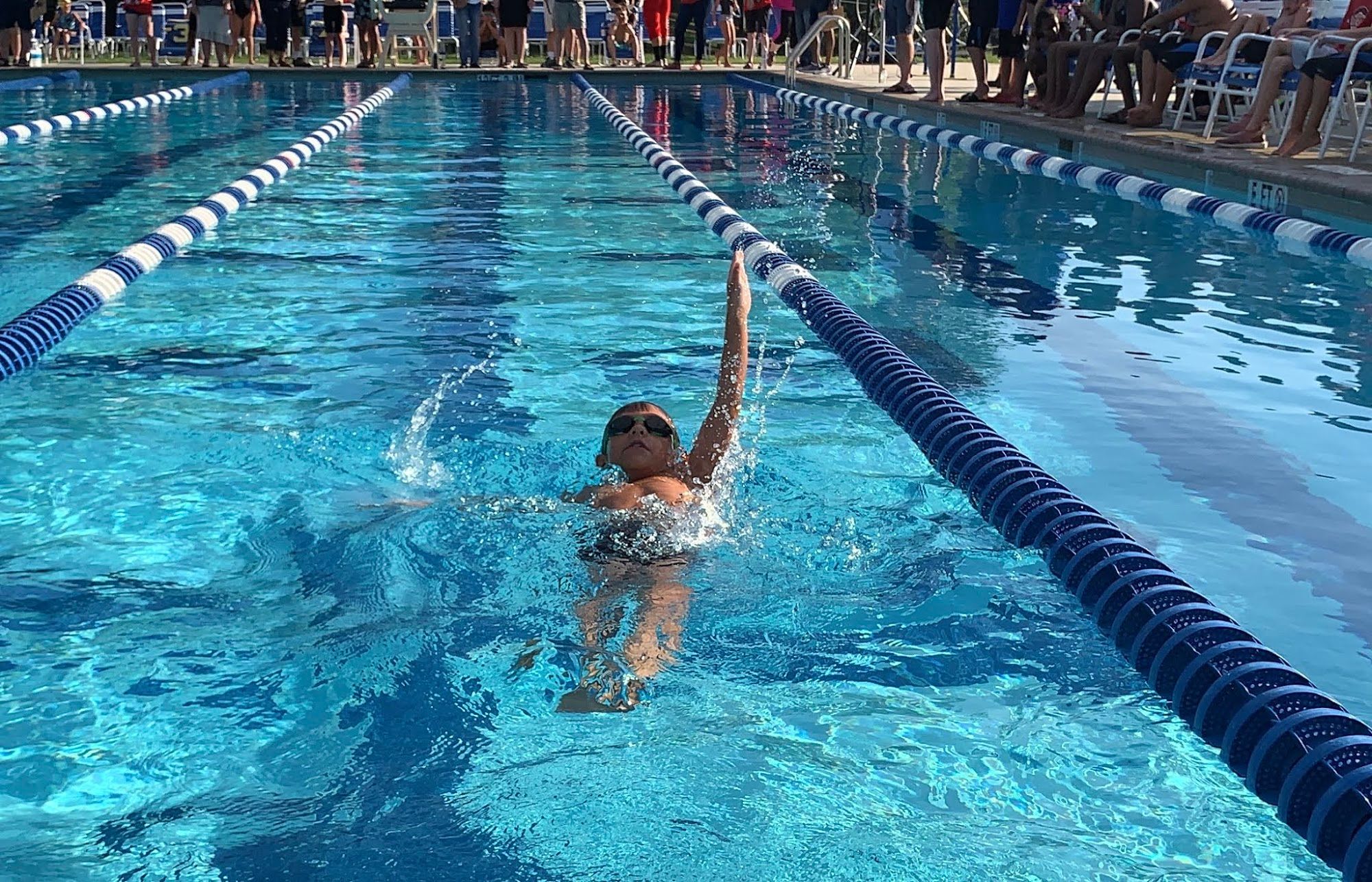 My kiddo swimming last summer
