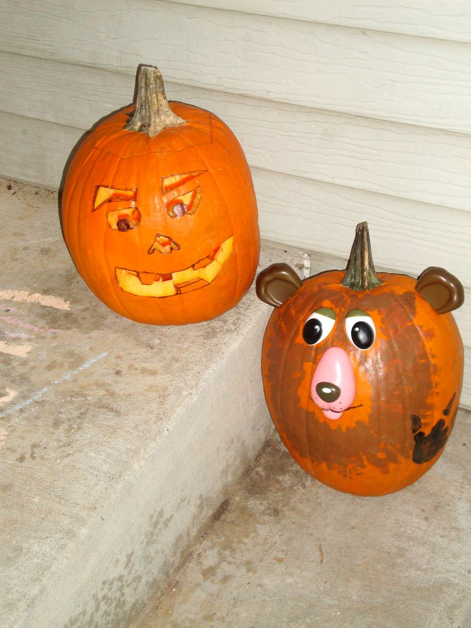A bear for Mommy and Daddy's Jack-o-lantern