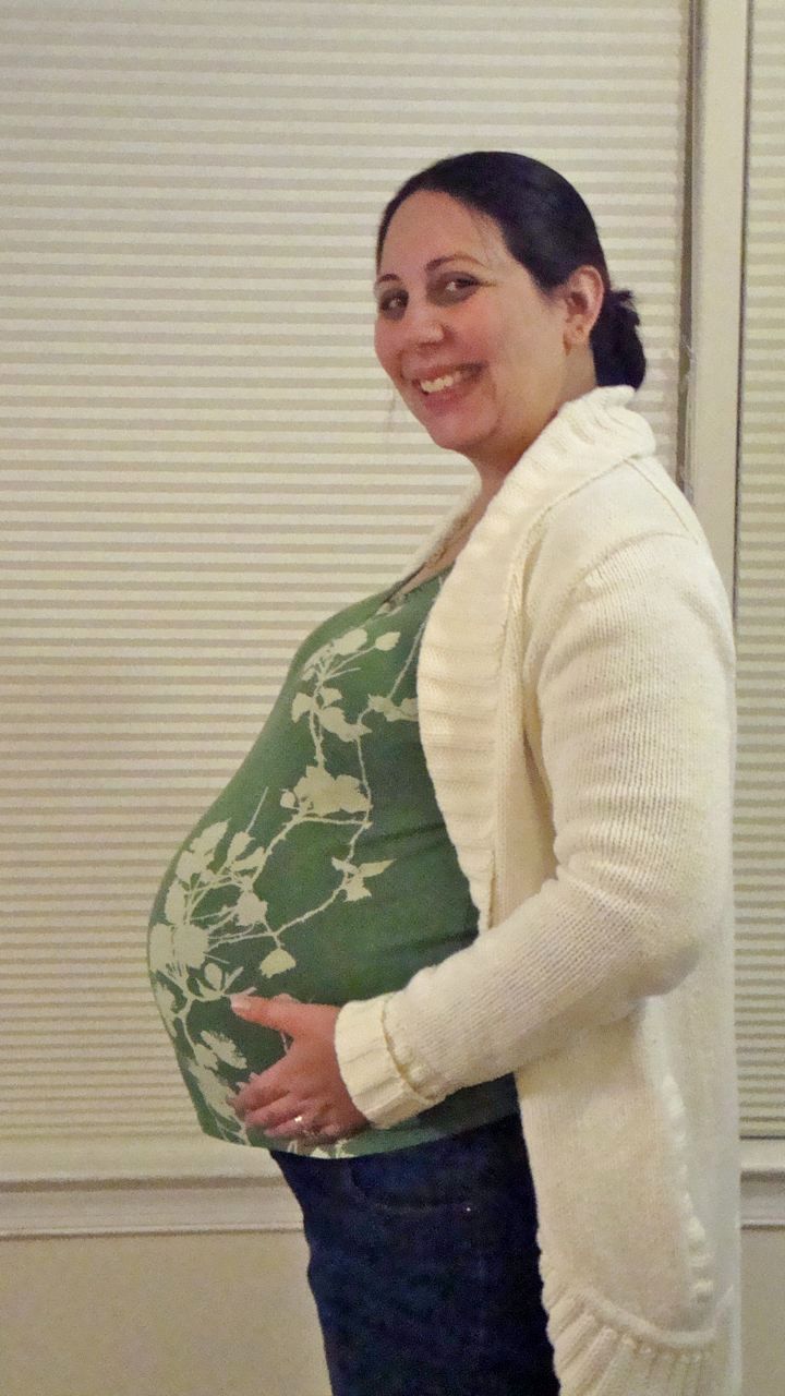Me at 34+ weeks pregnant.